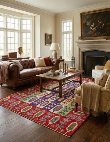 5' 4 x 7' 9 Hand Knotted Kazak Rug