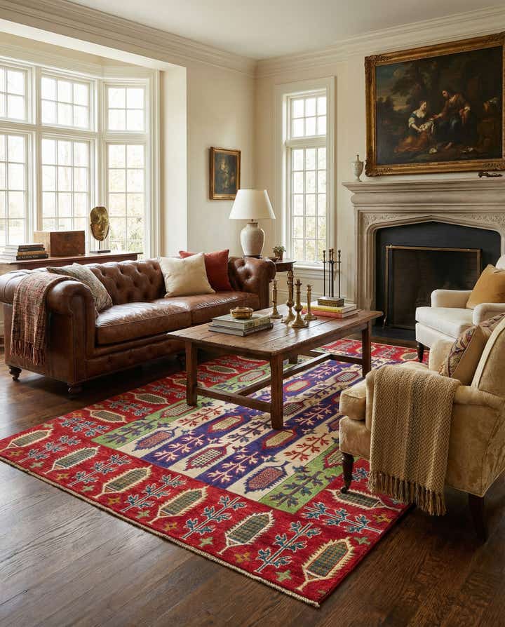 5' 4 x 7' 9 Hand Knotted Kazak Rug