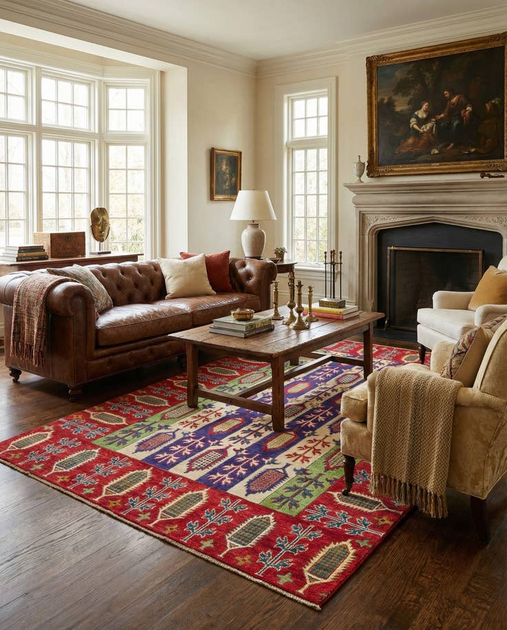 Detail image of 5' 4 x 7' 9 Hand Knotted Kazak Rug