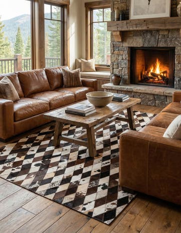 5' 2 x 8' 1 Cowhide Stocks Rug