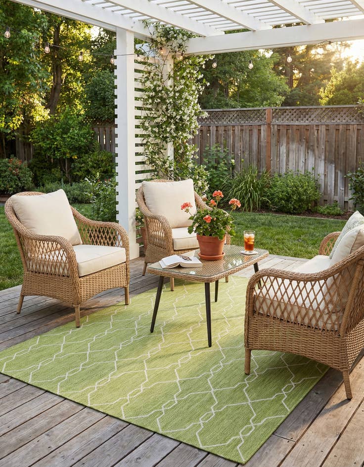 Detail image of 7' x 10'  Washable Trellis Indoor / Outdoor Rug