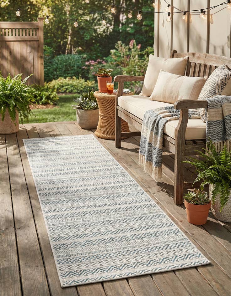 Detail image of  2' x 8'  Washable Ribbon Indoor / Outdoor Runner Rug