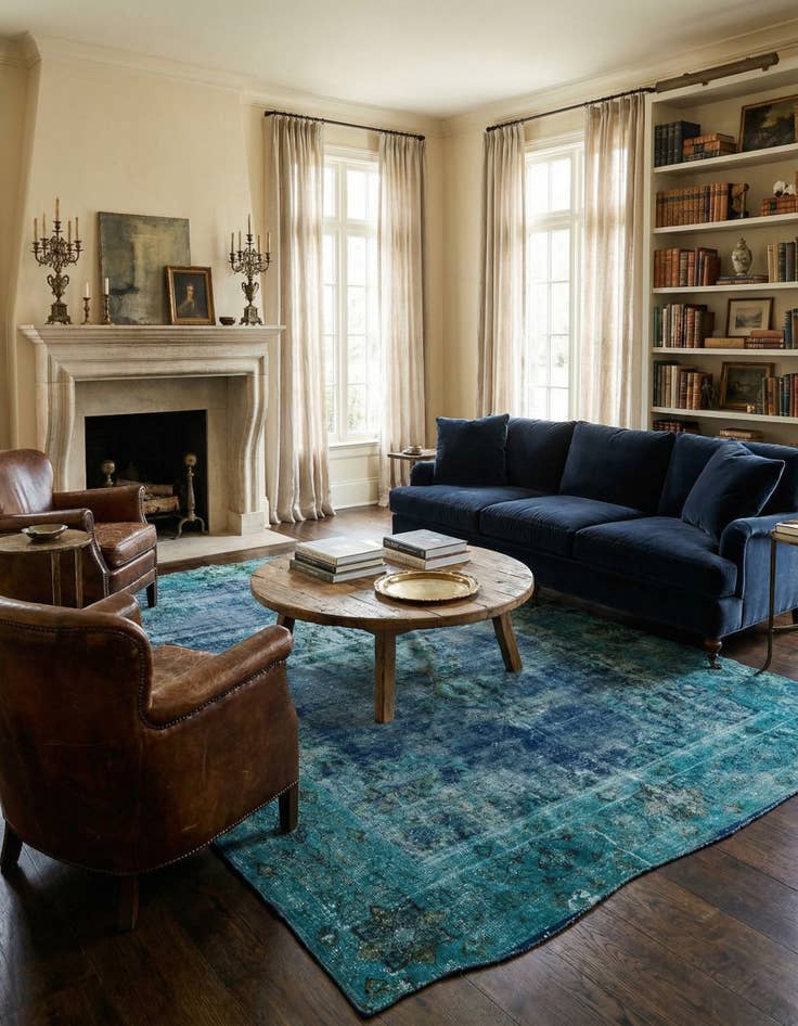 Detail image of 7' 8 x 11' 7 Vintage Royal Wool Rug