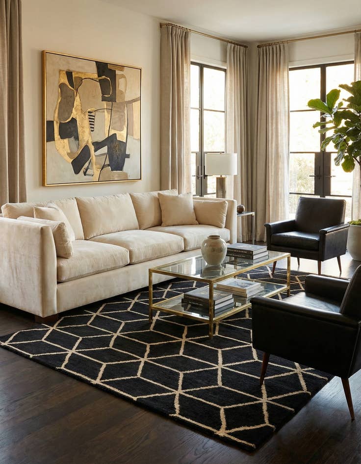 Detail image of 6' 5 x 9' 2  Hand Knotted Darya Wool Rug