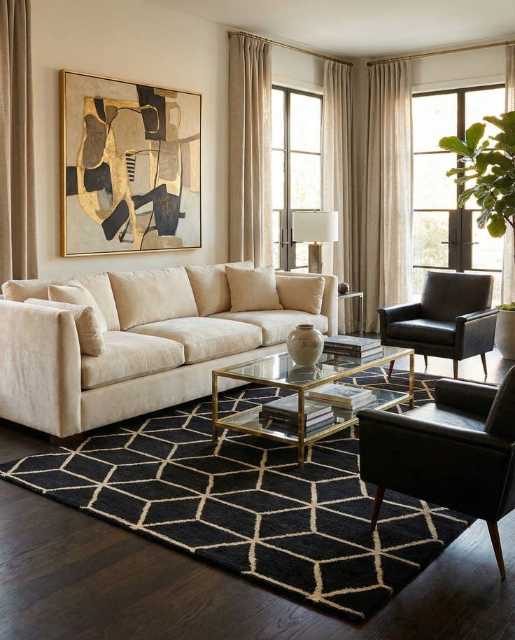 Detail image of 6' 5 x 9' 2 Hand Knotted Darya Wool Rug