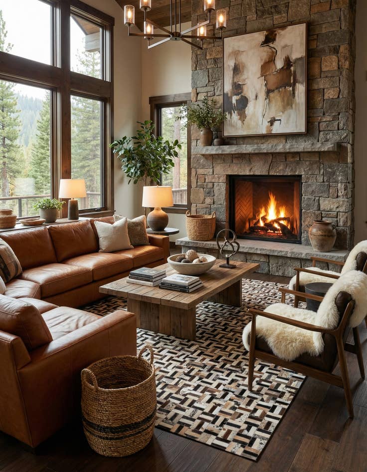 Detail image of 5' x 7' 10 Cowhide - Patchwork Rug