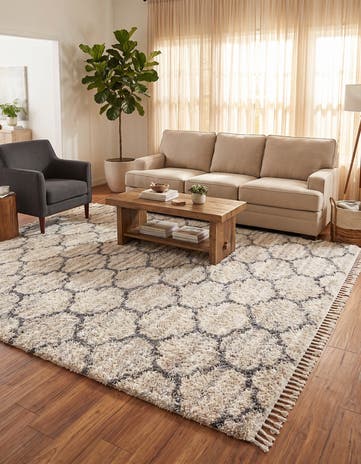 Beige Athena Shag Rug