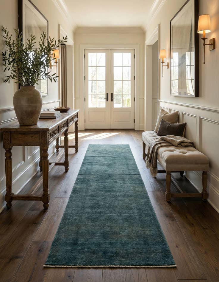 Detail image of  2' 7 x 9' 7  Hand Knotted Over-Dyed Ziegler Runner Rug