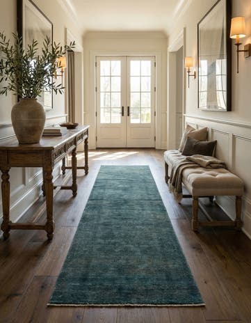 2' 7 x 9' 7 Hand Knotted Over-Dyed Ziegler Runner Rug