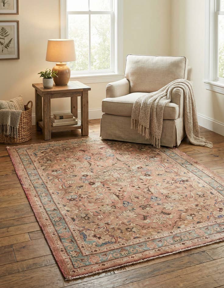 Detail image of  3' 6 x 6'  Hand Knotted Ultra Vintage Persian Wool Rug