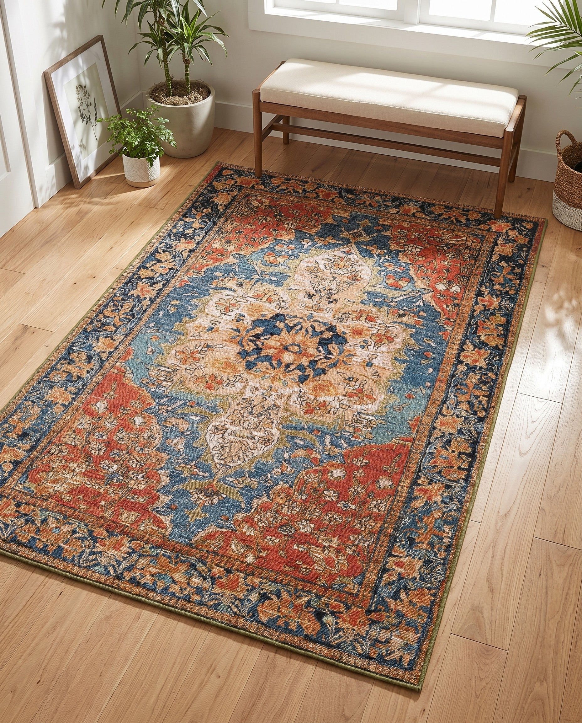 4' x 6' Easy-Clean Traditional Indoor / Outdoor Rug