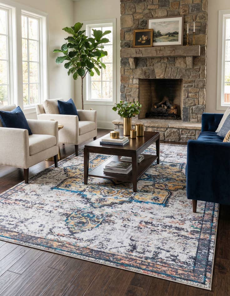 Detail image of 10' 6 x 13'  Washable Renaissance Rug