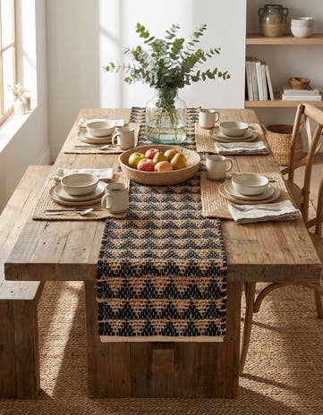 1' 2 x 5' 1 Hand Woven Chindi Jute Table Runner Rug