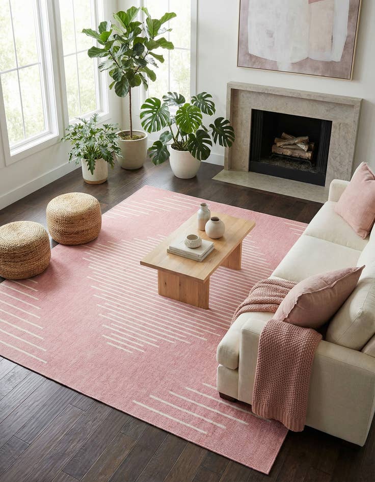 Detail image of 10' 8 x 10' 8 Easy-Clean Modern Indoor / Outdoor Square Rug