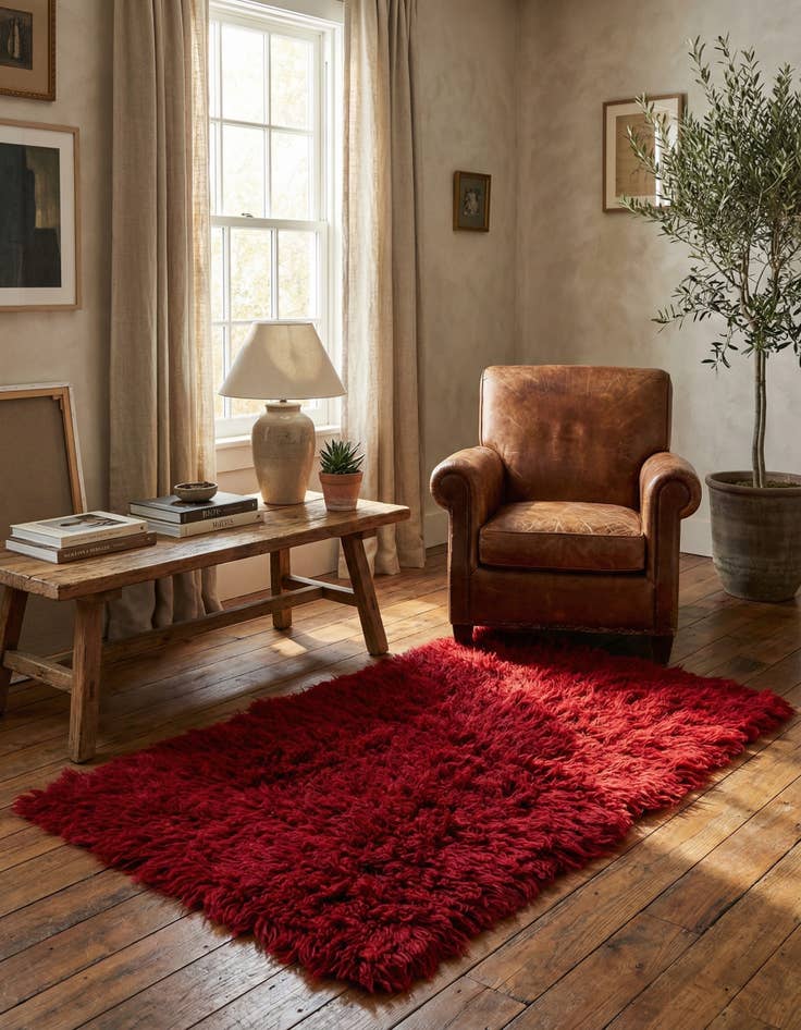 Detail image of 2' 7 x 4' 9  Hand Knotted Moroccan Wool Rug