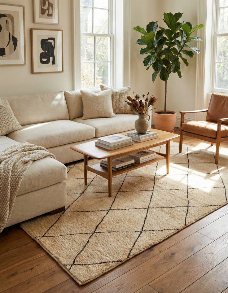 Detail image of 5' 6 x 8'  Hand Knotted Darya Wool Rug