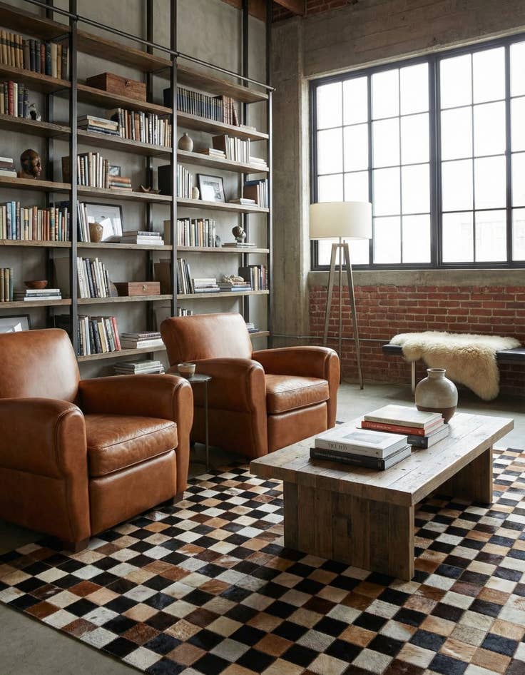 Detail image of 5' x 8' Cowhide Leather Rug