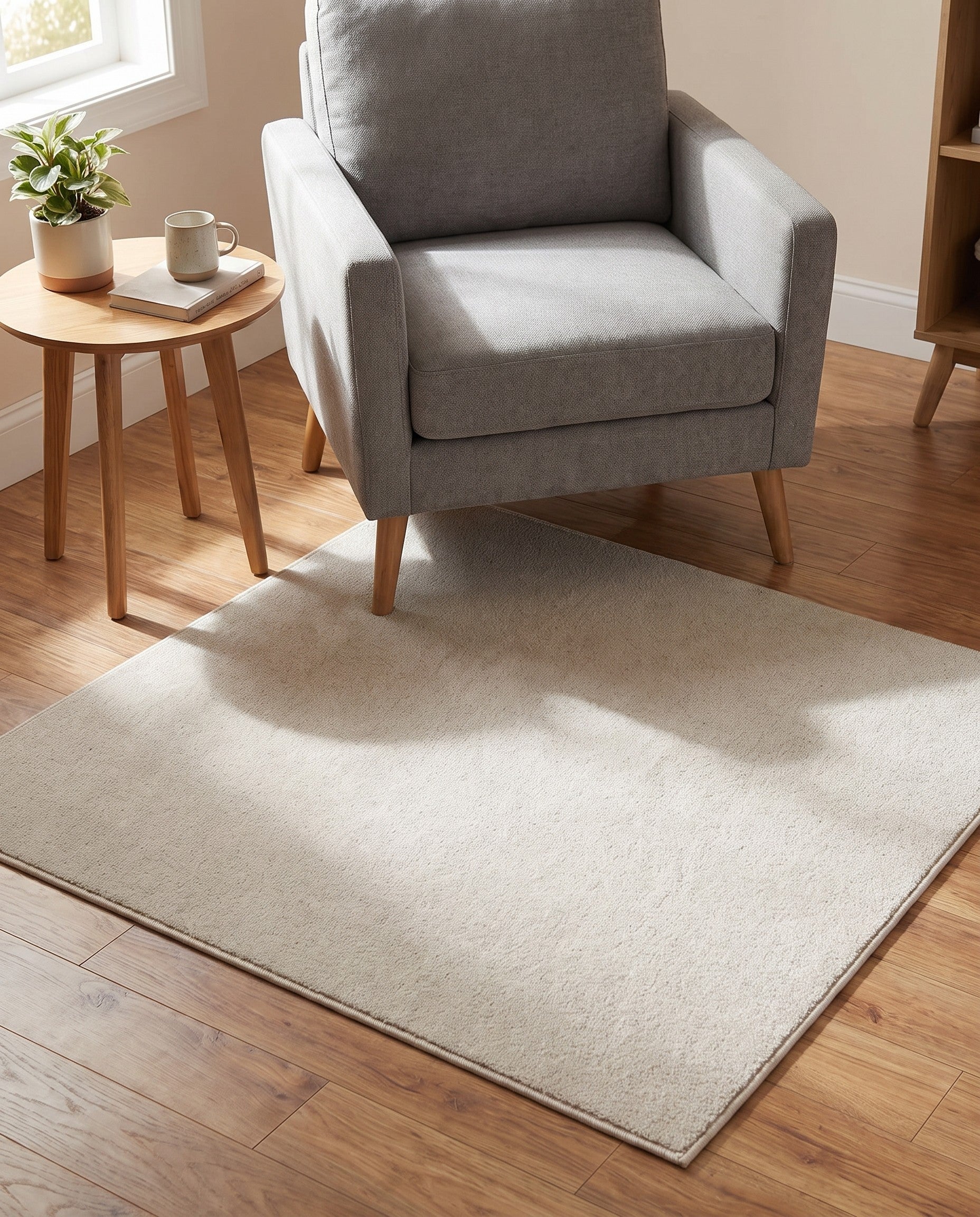 Cloud Gray Everyday Solid Square Rug