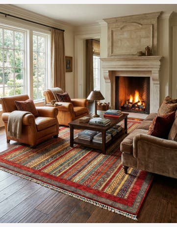 6' 8 x 9' 7 Torkman Wool Rug