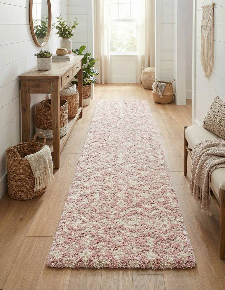 Detail image of 2' 7 x 12' Moroccan Trellis Shag Runner Rug