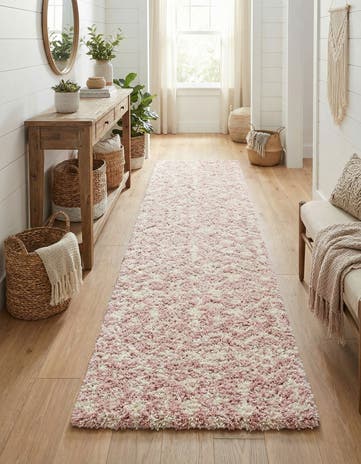 2' 7 x 12' Moroccan Trellis Shag Runner Rug