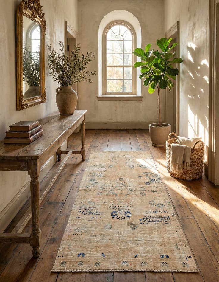 Detail image of 3' x 6' 8  Hand Knotted Ultra Vintage Persian Wool Runner Rug