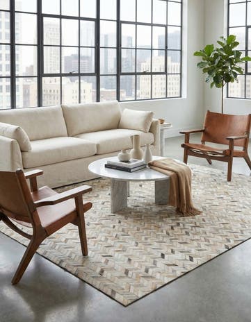 6' 8 x 9' 10 Cowhide Stocks Rug
