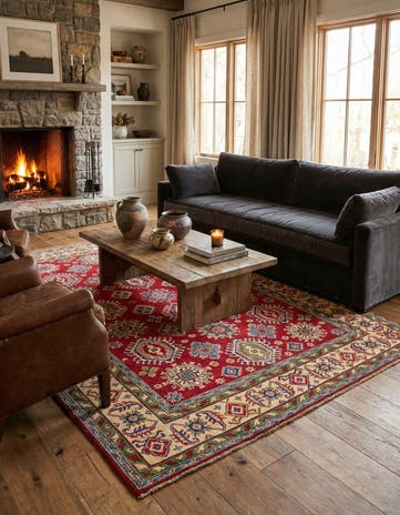 6' 6 x 9' 8 Hand Knotted Kazak Rug