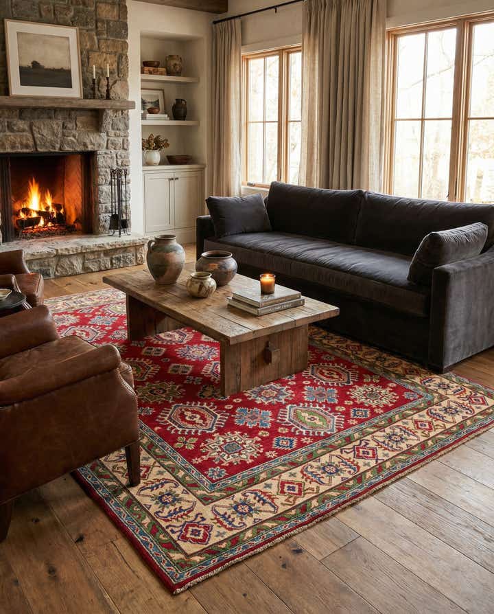 6' 6 x 9' 8 Hand Knotted Kazak Rug