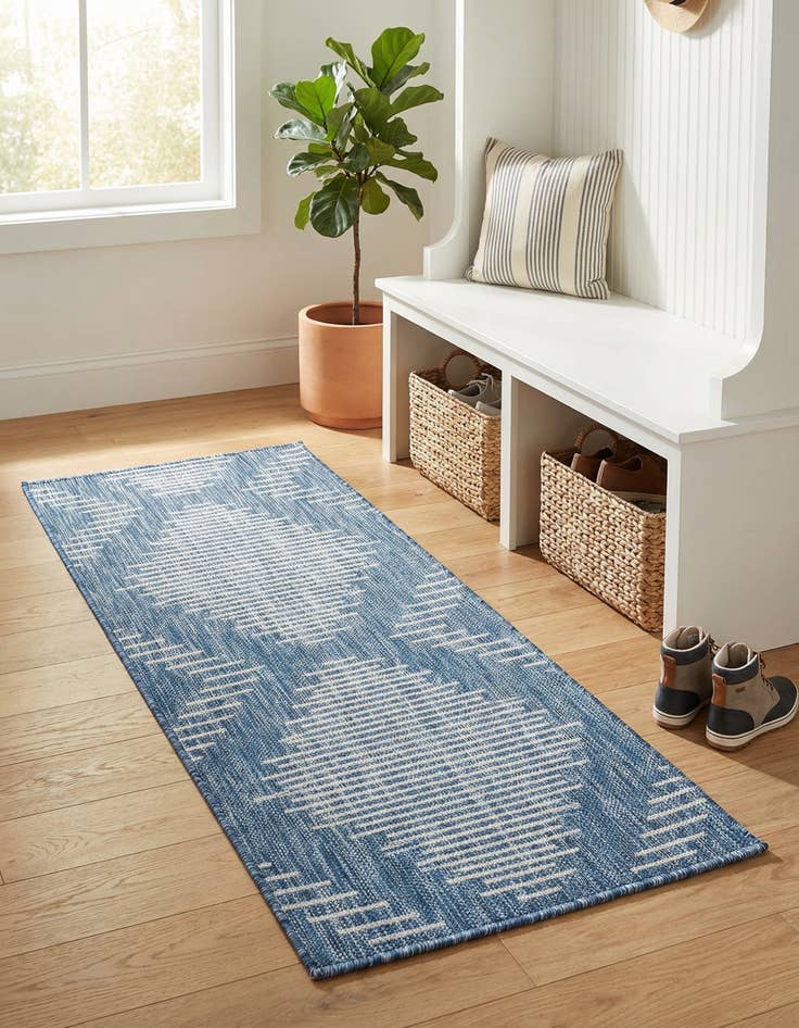 Detail image of  2' x 4'  Washable Modern Indoor / Outdoor Runner Rug