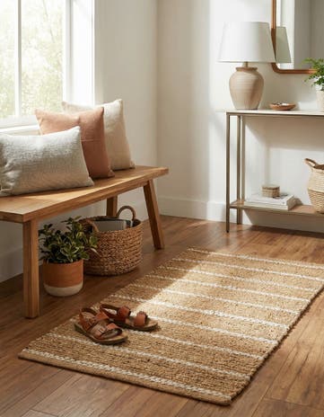 2' x 3' 1 Hand Braided Laurel Handwoven Jute Rug