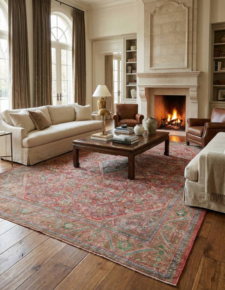 Detail image of 9' 10 x 12' 8  Hand Knotted Ultra Vintage Persian Wool Rug