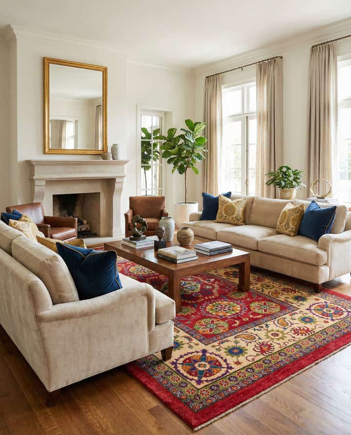 6' 7 x 9' 6 Hand Knotted Kazak Rug