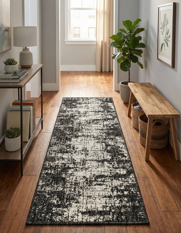 Detail image of  2' x 5' 3  Washable Modern Indoor / Outdoor Runner Rug
