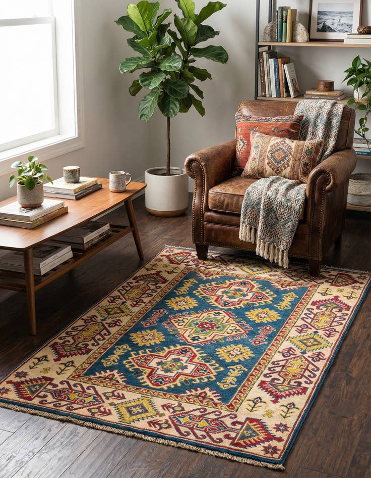 Detail image of 3' 3 x 4' 10  Hand Knotted Kazak Rug