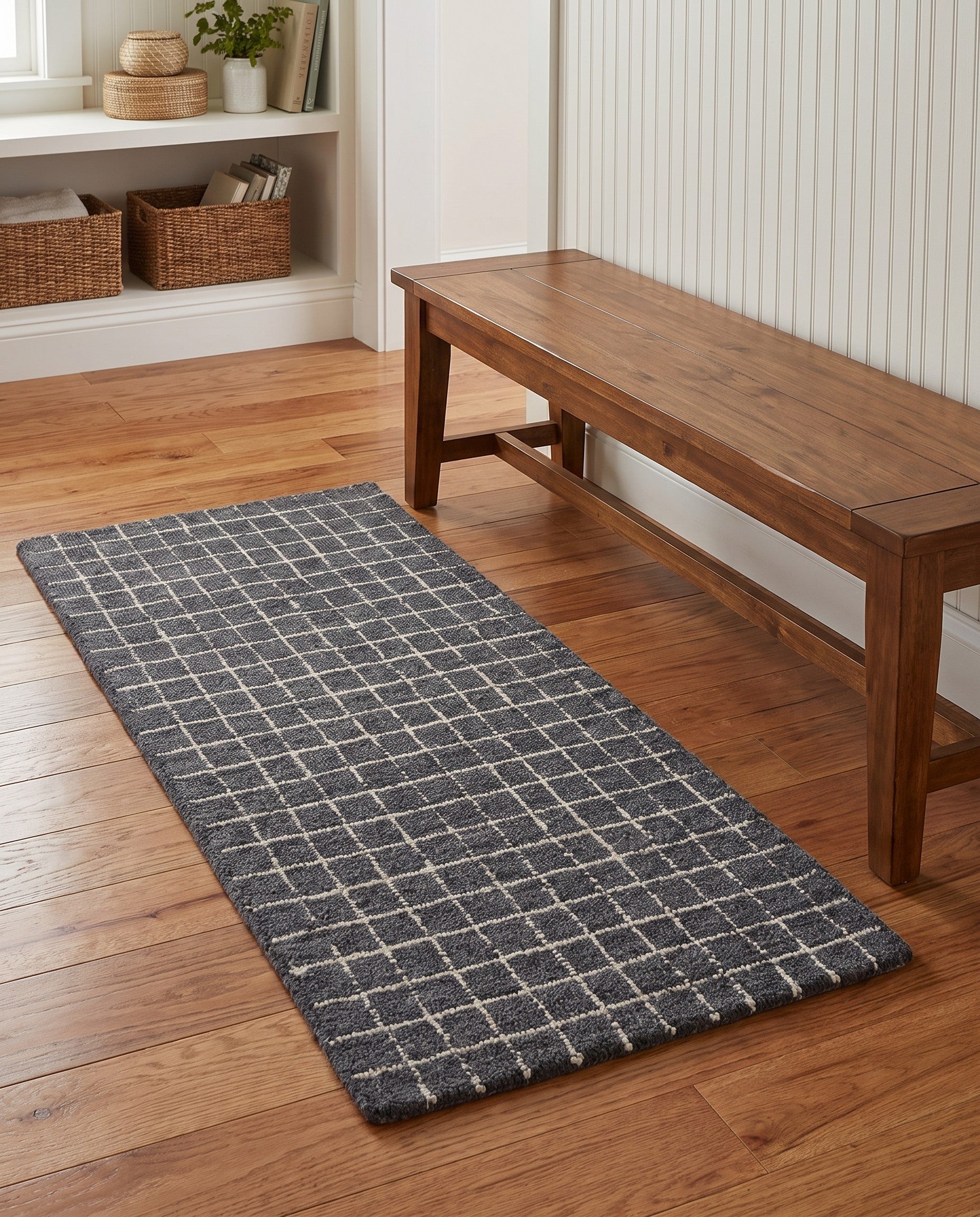 Storm Cloud Gray Heritage Line Wool Runner Rug