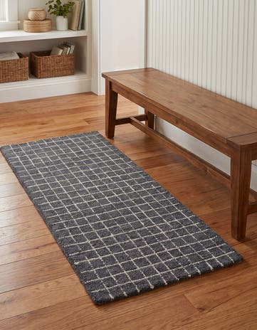 Storm Cloud Gray Heritage Line Wool Runner Rug
