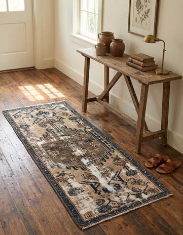 2' 6 x 5' 5 Hand Knotted Ultra Vintage Persian Wool Runner Rug