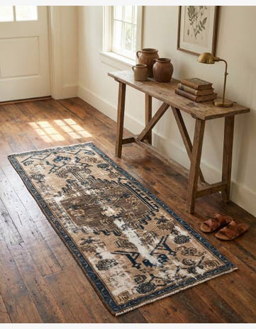 2' 6 x 5' 5 Hand Knotted Ultra Vintage Persian Wool Runner Rug