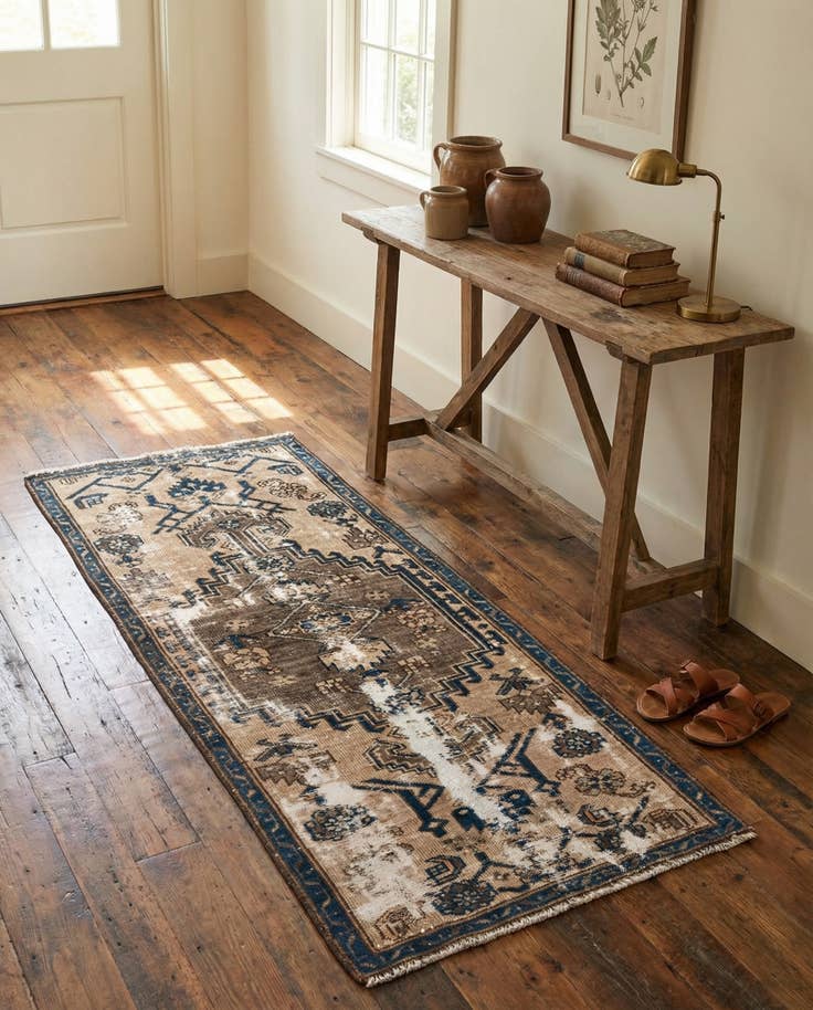 Detail image of 2' 6 x 5' 5 Hand Knotted Ultra Vintage Persian Wool Runner Rug
