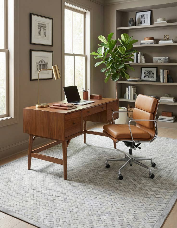 Detail image of 4' x 6' Cowhide Leather Rug