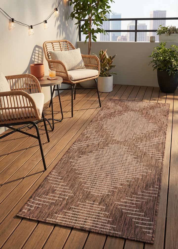 2' x 5' 3 Easy-Clean Modern Indoor / Outdoor Runner Rug