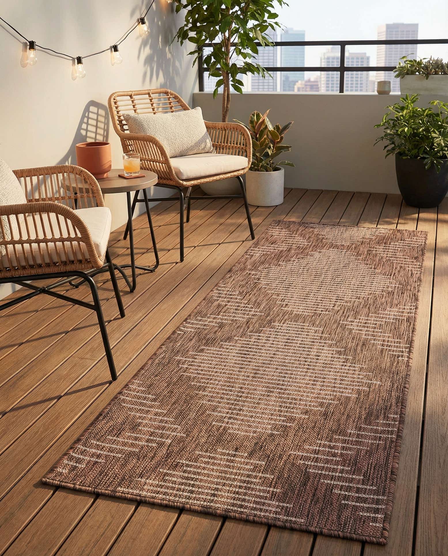 2' x 5' 3 Easy-Clean Modern Indoor / Outdoor Runner Rug