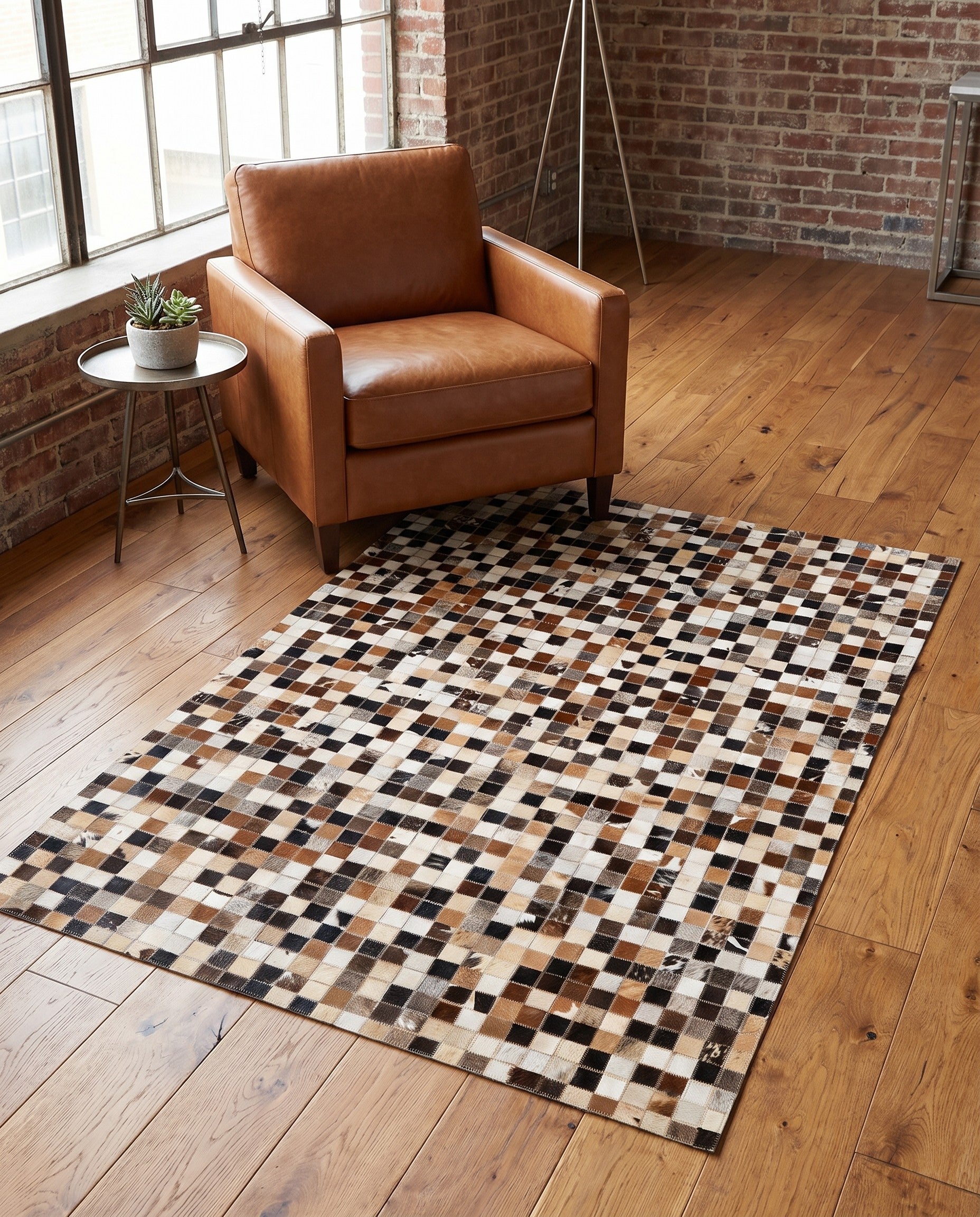 4' 1 x 6' 1 Cowhide - Patchwork Rug