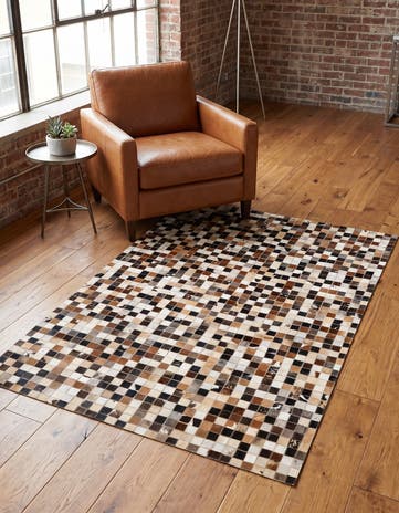 4' 1 x 6' 1 Cowhide - Patchwork Rug