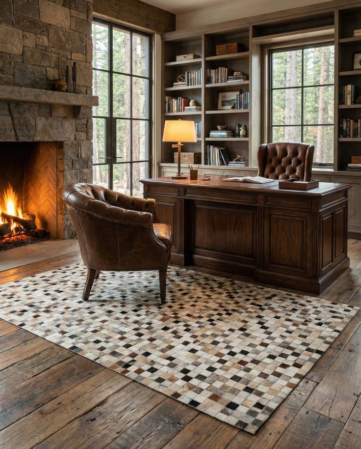 Detail image of 5' 1 x 7' 11 Cowhide - Patchwork Rug