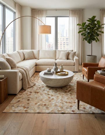 5' 7 x 7' 11 Cowhide Stocks Rug