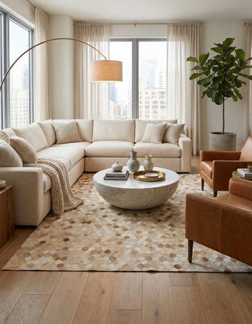 5' 7 x 7' 11 Cowhide Stocks Rug