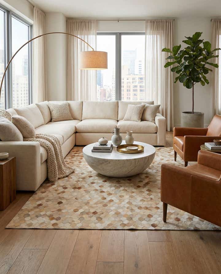 5' 7 x 7' 11 Cowhide Stocks Rug