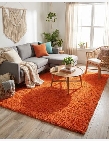 9' x 12' Solid Shag Rug